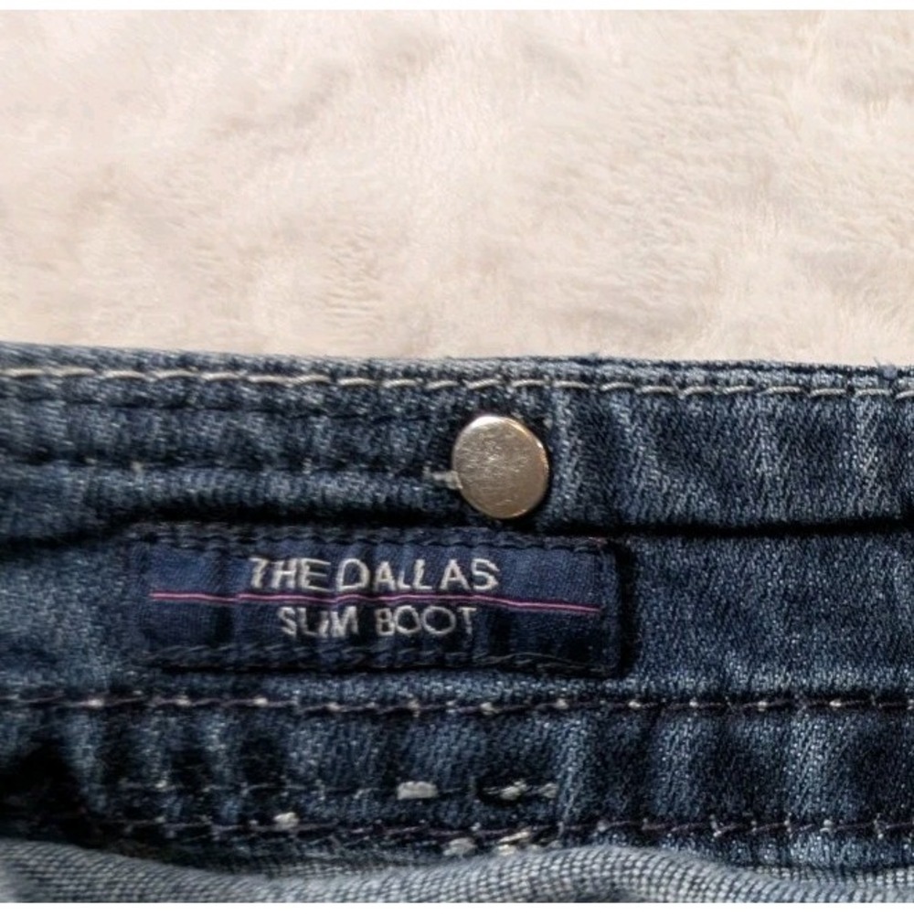 Vigoss Women Jeans Size 11 / 12 Medium Thick Stitch Embroidered Boot Flap Pocket - Picture 11 of 13